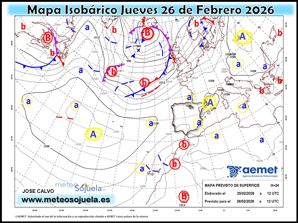 Mapa Isobárico La Rioja. Meteosojuela