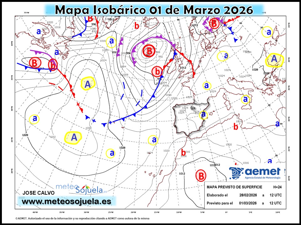 Mapa Isobárico La Rioja. Meteosojuela