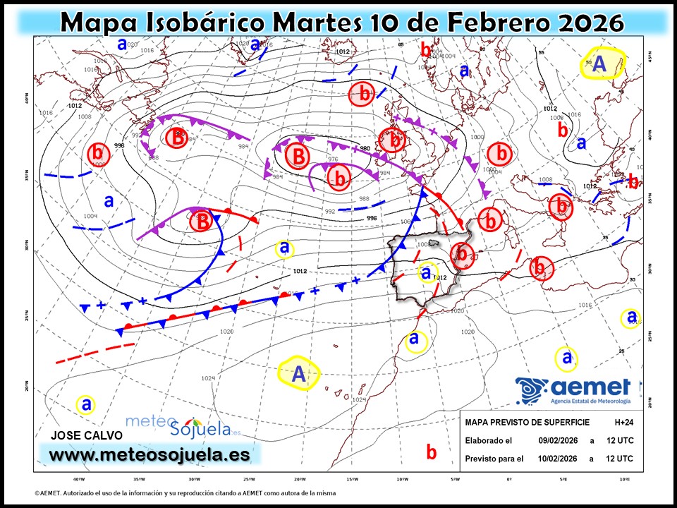 Mapa Isobárico La Rioja. Meteosojuela