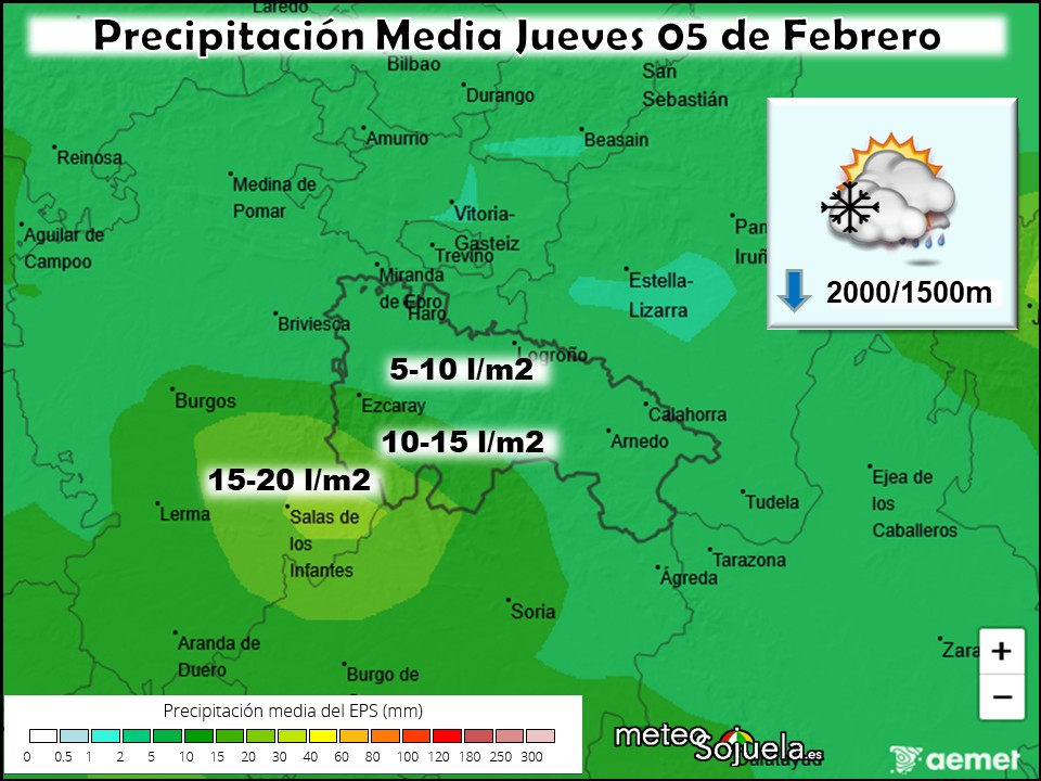 Precipitación Media según AEMET