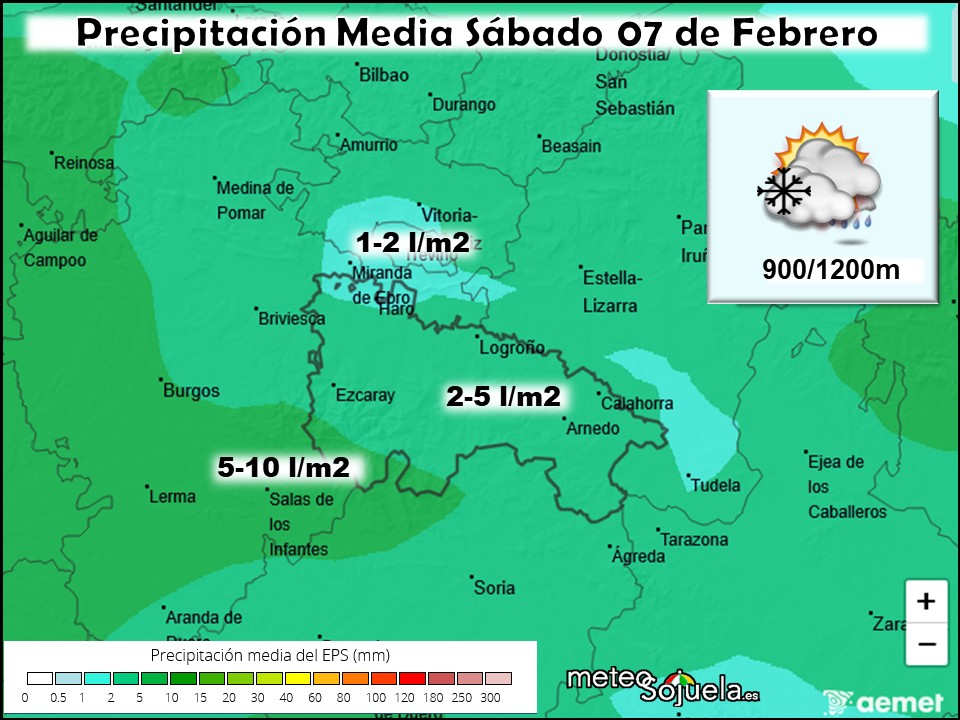 Precipitación Media según AEMET