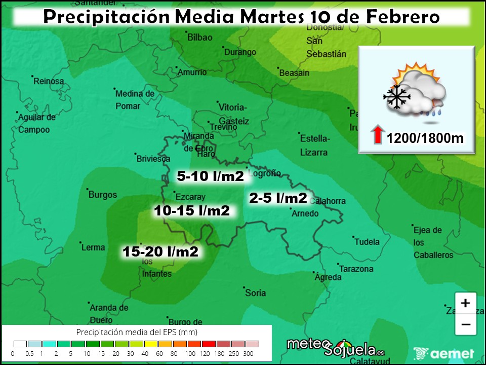 Precipitación Media según AEMET