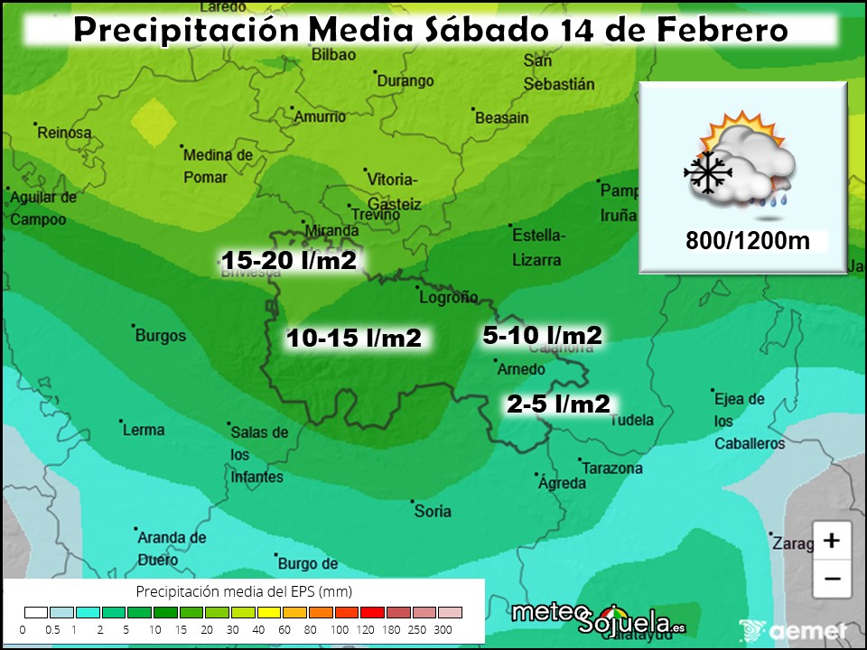 Precipitación Media según AEMET