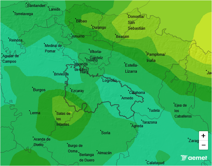 Precipitación Media según AEMET. Meteosojuela La Rioja 10
