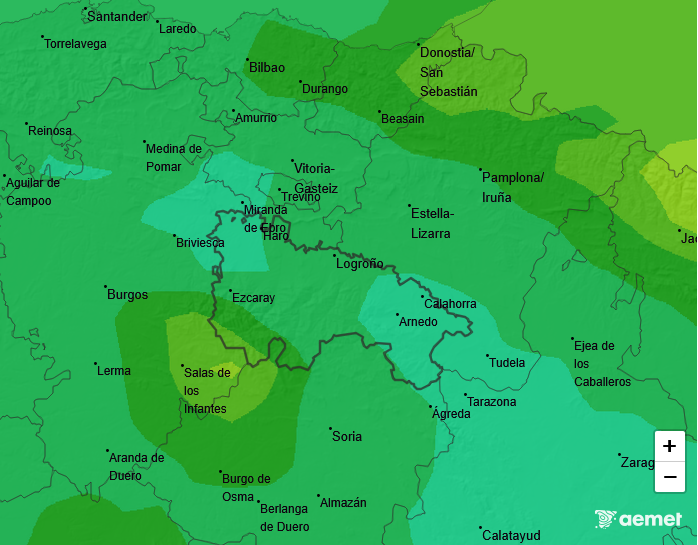 Precipitación Media según AEMET. Meteosojuela La Rioja 11
