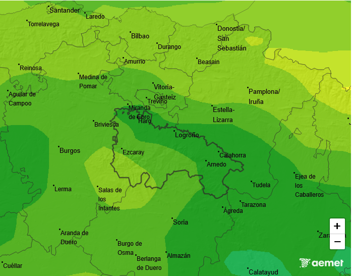 Precipitación Media según AEMET. Meteosojuela La Rioja 13