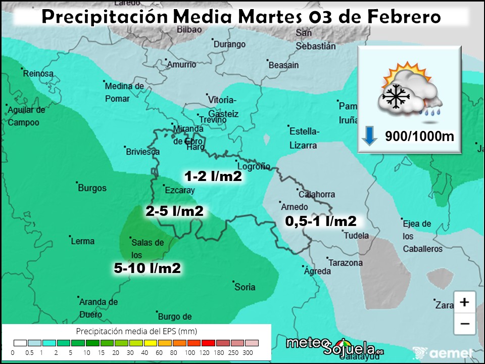 Precipitación Media según AEMET