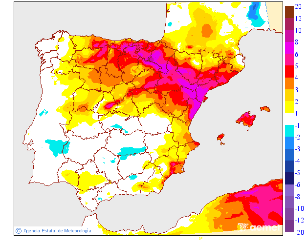 Variación de temperaturas máximas AEMET Meteosojuela 10