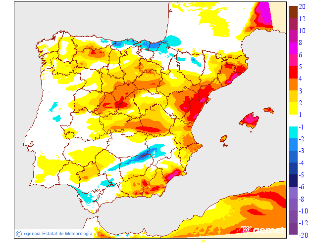 Variación de temperaturas máximas AEMET Meteosojuela 16