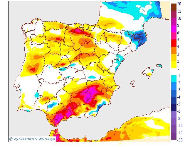 Variación de temperaturas máximas AEMET Meteosojuela 17
