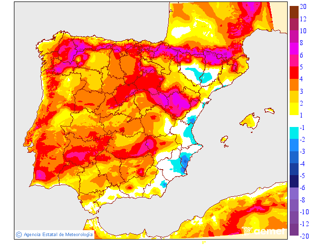 Variación de temperaturas máximas AEMET Meteosojuela 21
