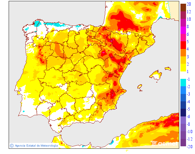 Variación de temperaturas máximas AEMET Meteosojuela 22