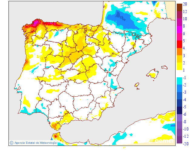 Variación de temperaturas máximas AEMET Meteosojuela 23