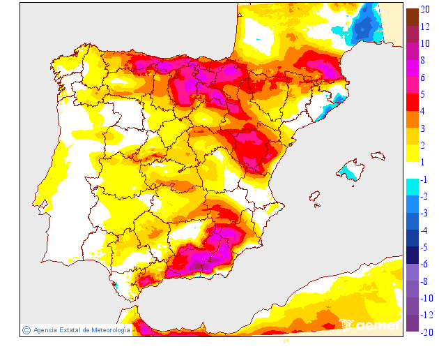 Variación de temperaturas máximas AEMET Meteosojuela15