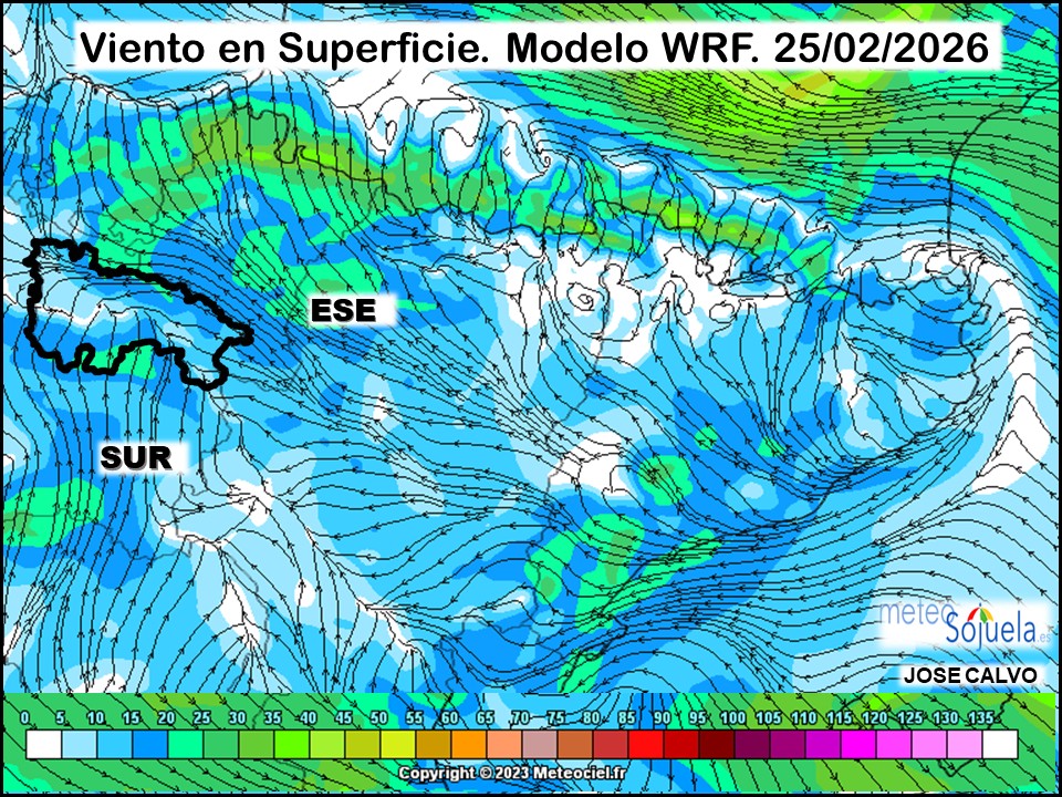 Viento en Superficie Modelo WRF Meteosojuela.