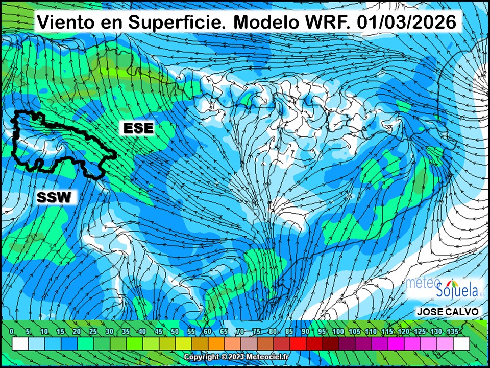 Viento en Superficie Modelo WRF Meteosojuela.