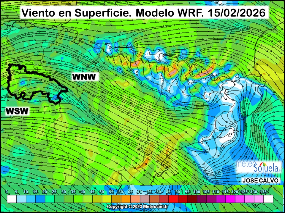 Viento en Superficie Modelo WRF Meteosojuela.
