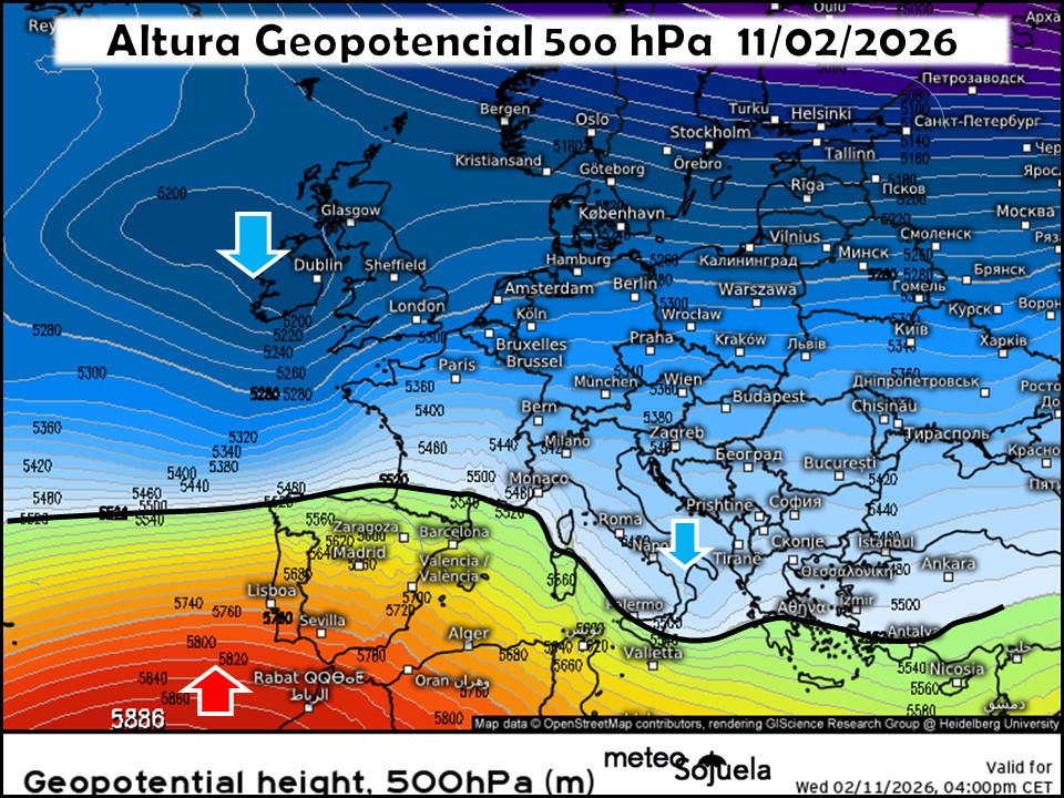 Vuelve a empujar el aire frío e inestable desde latitudes altas