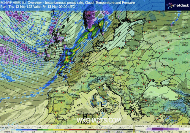 Animación Modelos de Centros de presión y borrascas GFS Europa. Meteosojuela La Rioja