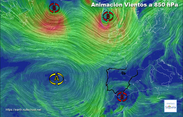 Animación Viento 850hPa. DANA en el Sur