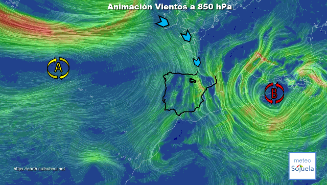 Animación Viento en Superficie. Cierzo y Tramontana