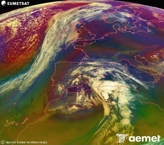 Animación imágenes Satélite Masas de Aire