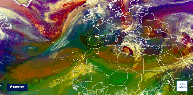Animación imágenes satélite Meteosat. Borrasca Therese