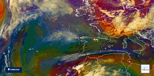 Animación imágenes satélite Meteosat. DANA y Frente