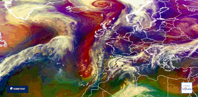 Animación imágenes satélite Meteosat. DANA y Frente