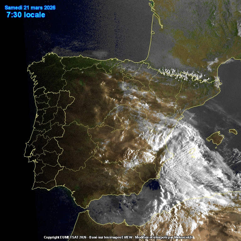 Animación imágenes satélite Meteosat. Frentes de la borasca Therese