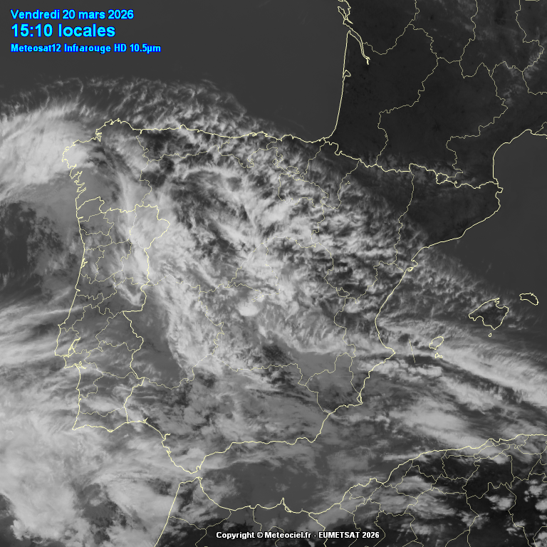 Animación imágenes satélite Meteosat. Frentes de la borasca Therese