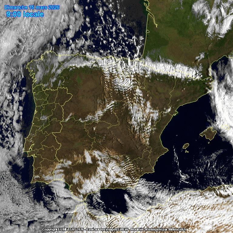 Animación imágenes satélite Meteosat. Ondas de montaña. Situación de NW