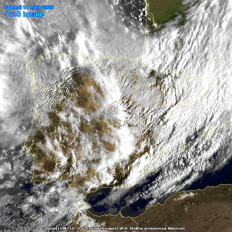 Animación imágenes satélite Meteosat. Ondas de montaña