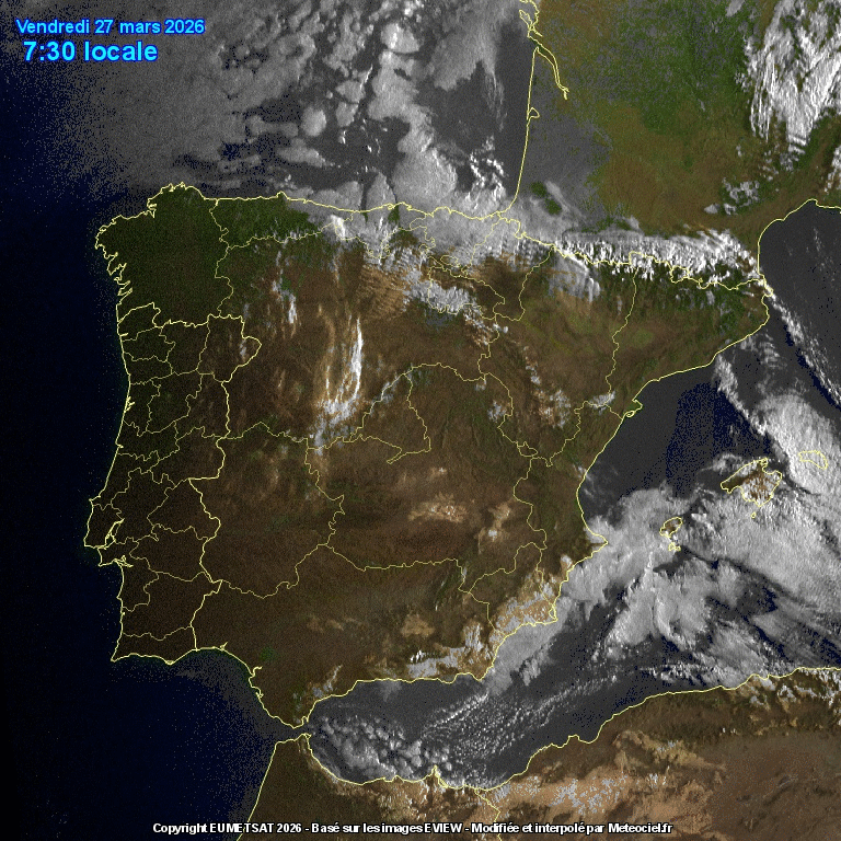 Animación imágenes satélite Meteosat. Situación de Nw