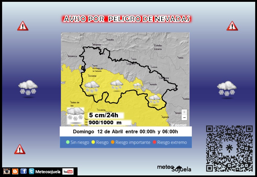 Aviso Amarillo por Nieve en la Ibérica AEMET