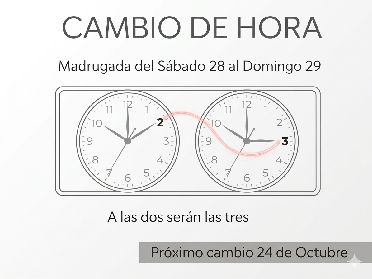 Cambio de hora. Horario de verano