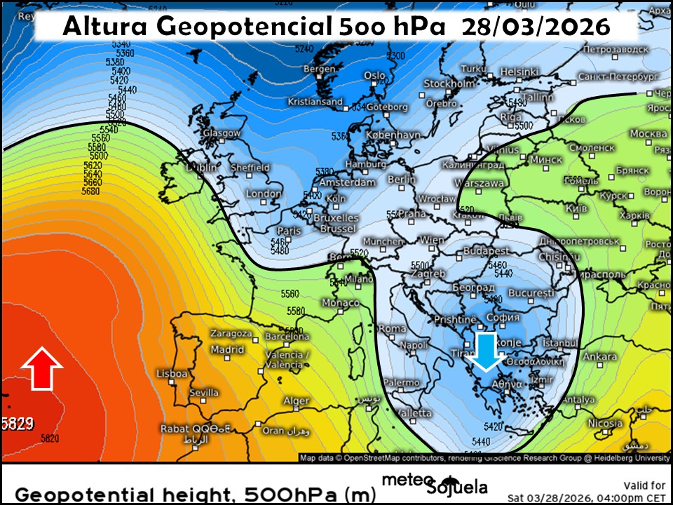Dorsal en el Atlánticoo y Vaguada en el Mediterráneo