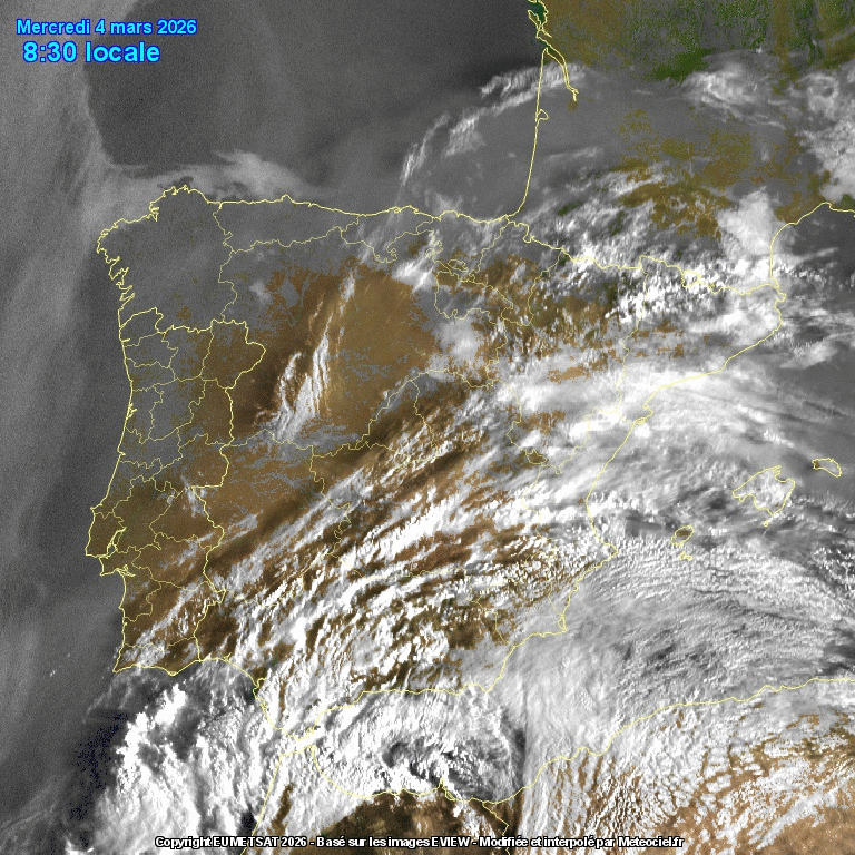 Imágenes de satélite Frentes asociados a la borrasca Regina