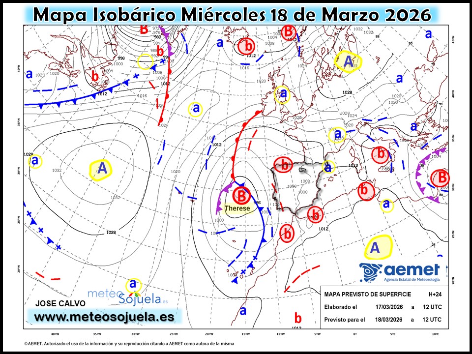 Mapa Isobárico La Rioja. Meteosojuela