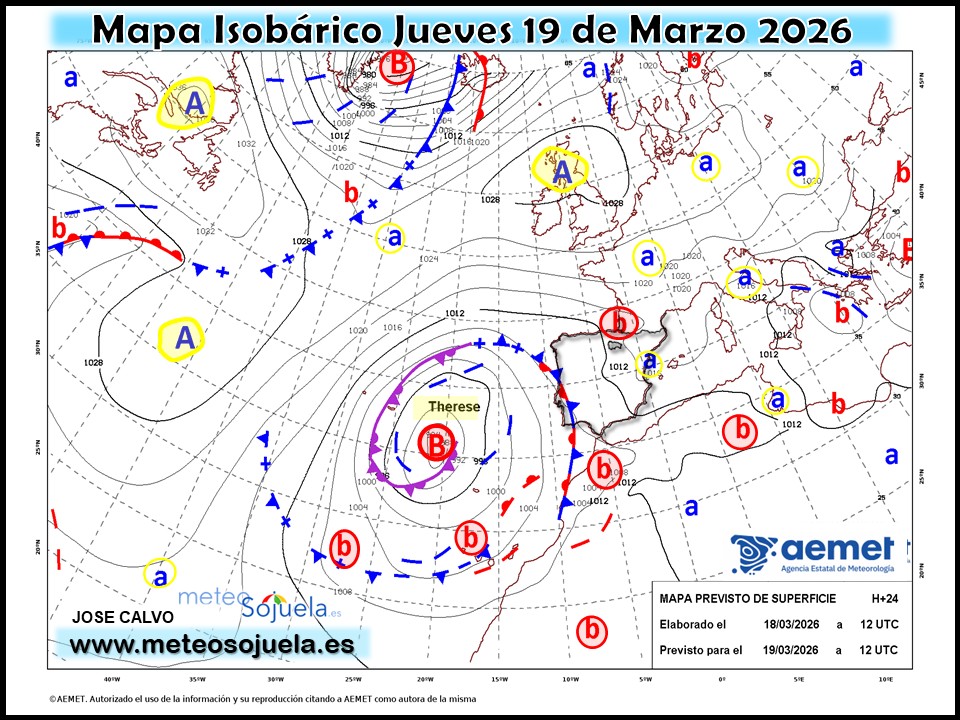 Mapa Isobárico La Rioja. Meteosojuela