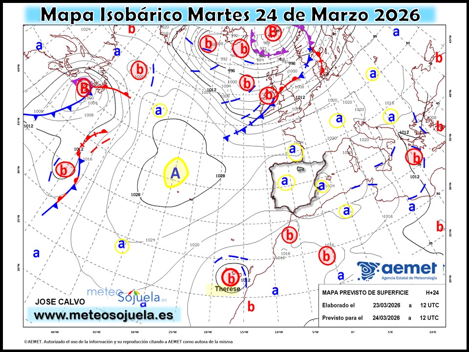 Mapa Isobárico La Rioja. Meteosojuela