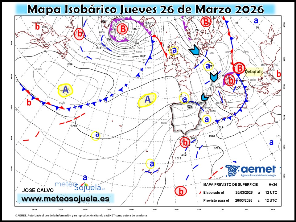 Mapa Isobárico La Rioja. Meteosojuela