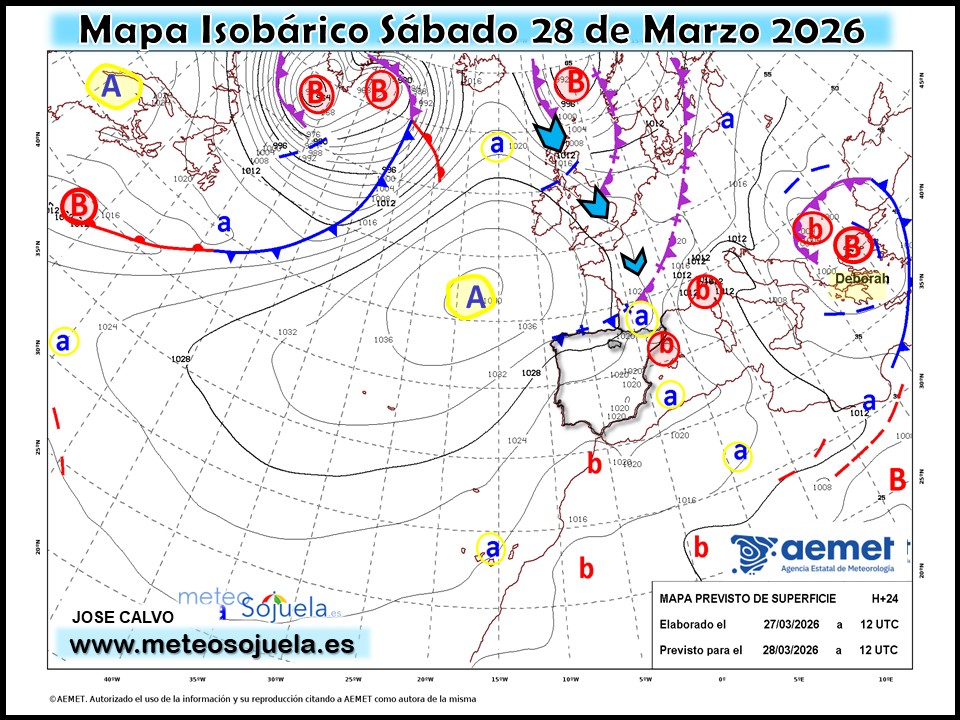 Mapa Isobárico La Rioja. Meteosojuela