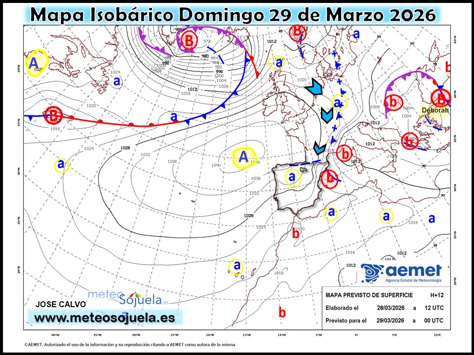 Mapa Isobárico La Rioja. Meteosojuela