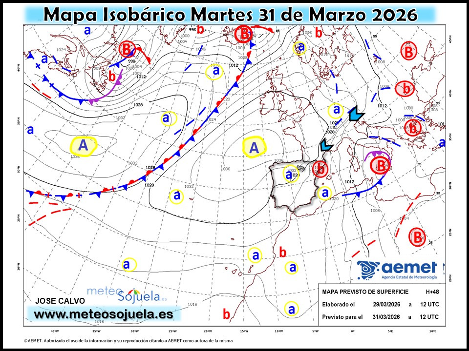Mapa Isobárico La Rioja. Meteosojuela