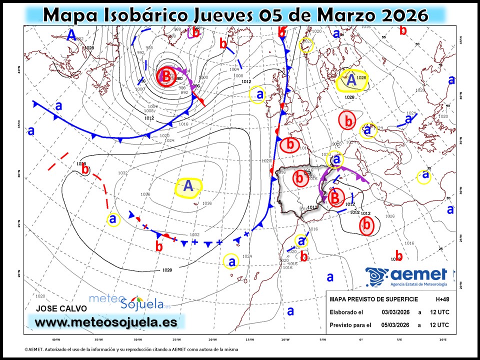 Mapa Isobárico La Rioja. Meteosojuela