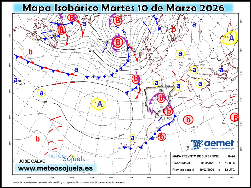 Mapa Isobárico La Rioja. Meteosojuela