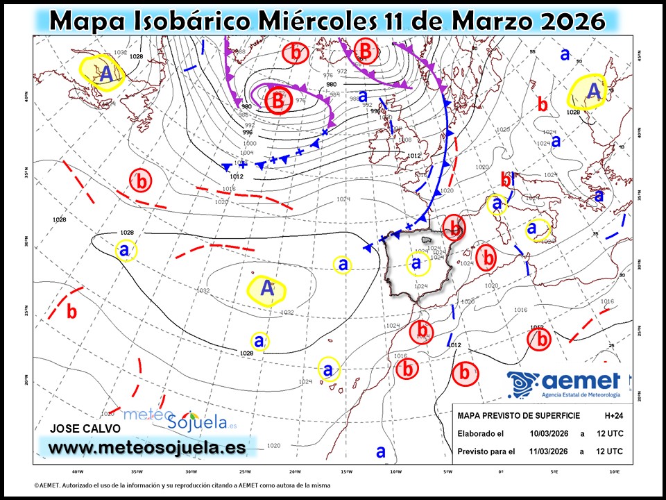 Mapa Isobárico La Rioja. Meteosojuela