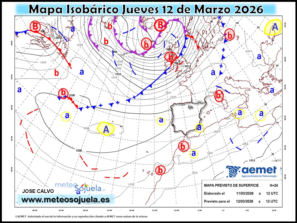 Mapa Isobárico La Rioja. Meteosojuela