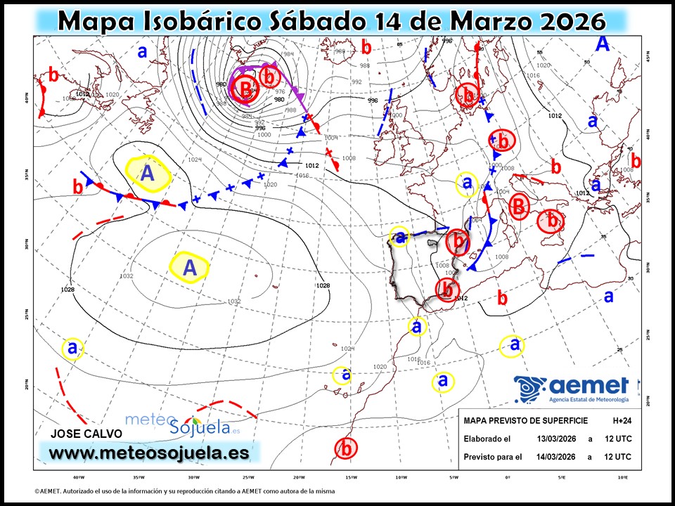 Mapa Isobárico La Rioja. Meteosojuela